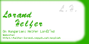 lorand helfer business card